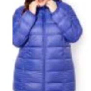JACKET, DOWN BLEND, ORIENTAL BLUE, SIZE 5X, FOR COLDER DAYS, WIND & WATER REPELL